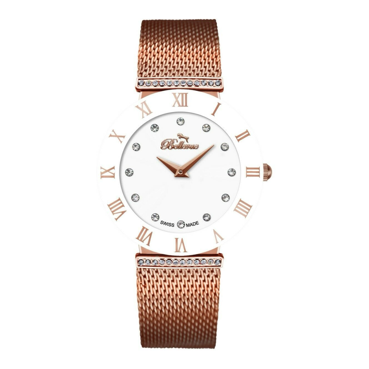 Bellevue F.119 Damen Armbanduhr Roségold Edelstahl Quarz Ø 33 mm