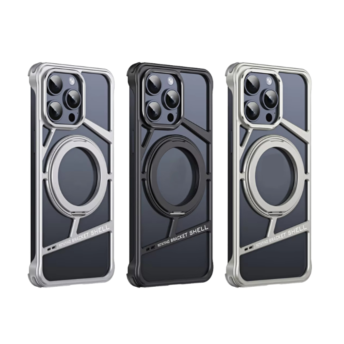 360° Magnetic Ring Aluminium Hülle für iPhone 14 / 15 / 16 Pro Max