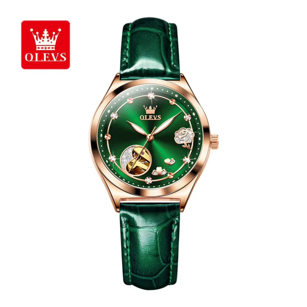 Uhr Frauen Olevs Mode Mechanische Automatik Skelett Lady Fashion Luxus